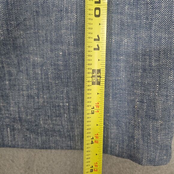 Ann Taylor Linen Blend Sailor Shorts Blue Sz 8 Side Zip Mid Rise - Picture 8 of 9